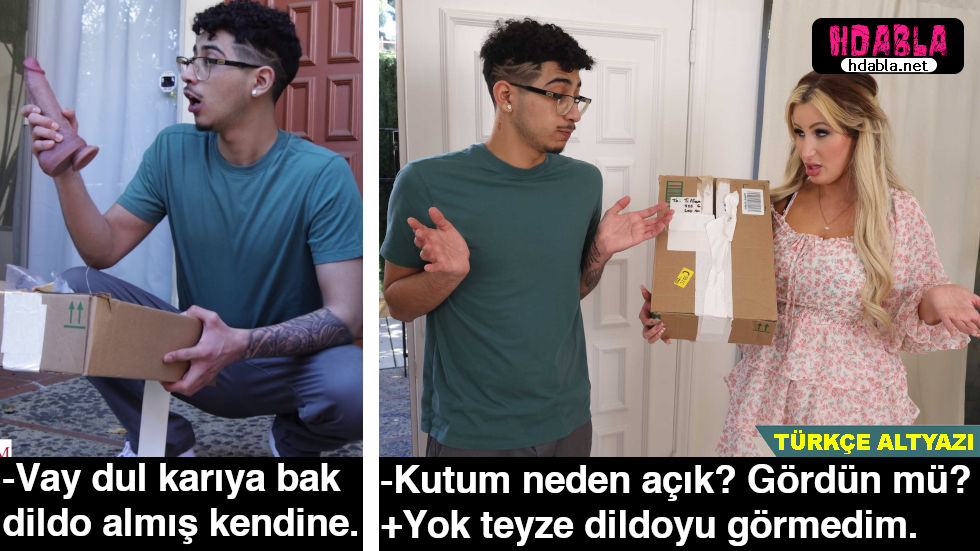 Arkadaşımın Annesinin kargosunu açtım Büyük bir dildo sipariş etmiş