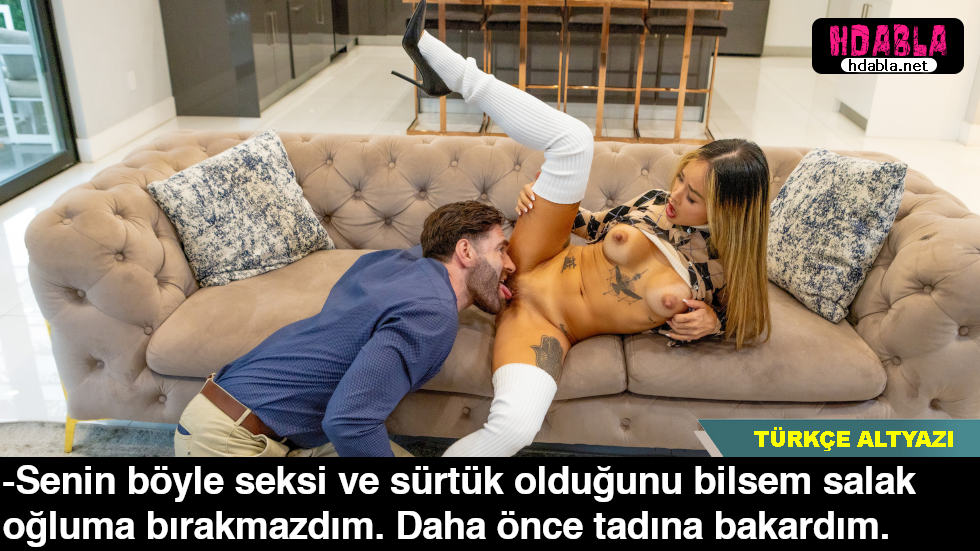 Oğlunun ateşli kız arkadaşının cazibesine kapıldı Bacak arasını yaladı